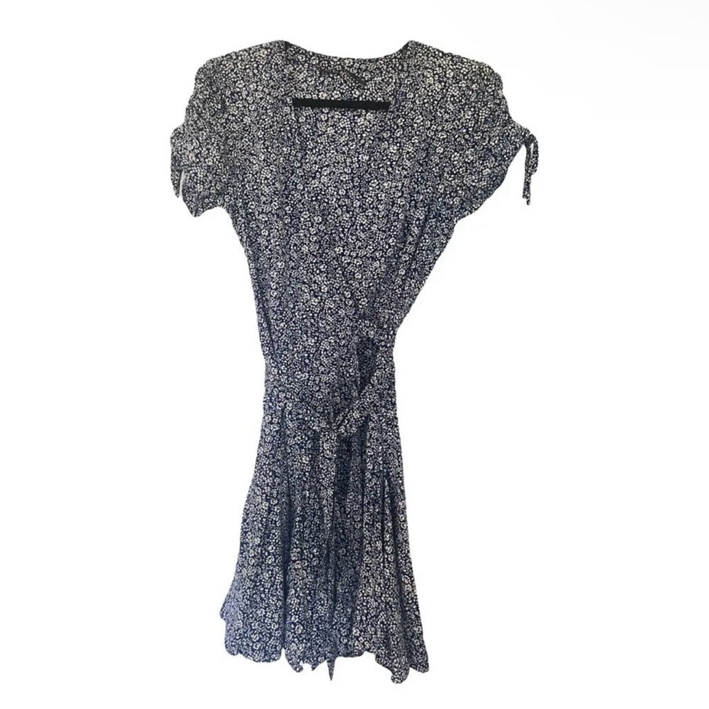 Polo Ralph Lauren Women’s Navy Blue Floral Crepe Wrap Dress Navy